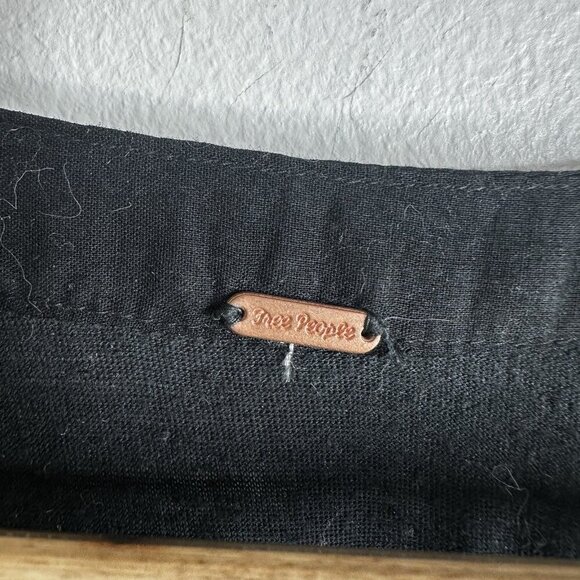 Free People Mix It Up Black Tunic Dress Large Boho Floral Balloon Sleeve - Picture 10 of 16